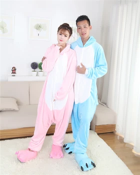 Kigurumi Anime Gyvūnų Hippo Pižama Suaugusiųjų Onesie Cosplay Kostiumų Jumpsuit Pižamos Romper Šalis Suknelė