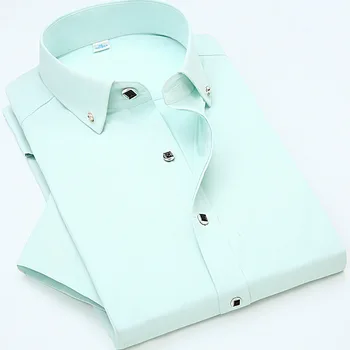 Kokybės vasarą vyrams trumpomis rankovėmis marškinėliai kieto spalvų plonas baltas rožinis mėlynas vyras vestuves marškinėliai atsitiktinis verslo mens suknelė marškiniai