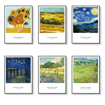 Kolekcija Van Gogho Darbai 24 Pics Garsaus Drobės Tapybos Plakatus Spausdina Sienos Menas Nuotraukas Kambarį Sienų Dekoras Cuadros