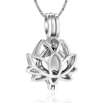 Kremavimo Papuošalai Balsuokite Karoliai už Pelenų Moterų Nerūdijančio Plieno Pelenų Atmintį Lotus Flower Pendant Karoliai