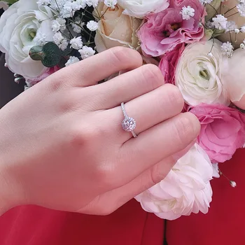 Kuololit Natūralūs Deimantai 10K baltojo aukso Žiedas Moterims Turas deimantų Pažadas žiedas Dalyvavimo vestuvių vestuvių dovana jai