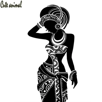 Kvadratiniu gręžimo Diy 5d Diamond Abstrakčios Tapybos afrikos moteris Diamond Siuvinėjimo Diamond Mozaika yra Rankų darbo kryželiu rinkinys