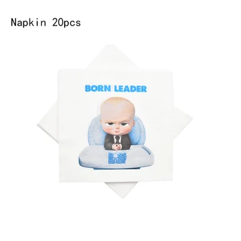 Kūdikių Bosas Temą Popieriaus Plokštės Puodeliai Reklama Šiaudelius Servetėlės Gimtadienio Nustatyti Dekoracijos Vaikams Berniukas Baby Shower Šalies Prekių