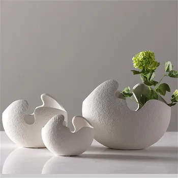 Kūrybos Plyšių Kiaušinių Dizainas Gėlių Vaza Keramikos Vazonas Stalo Decorataive Ornamentu