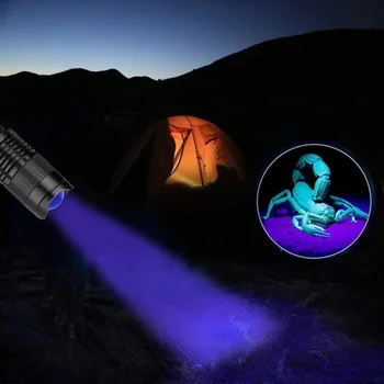 LED UV Žibintuvėlis Ultravioletinių spindulių Žibintuvėlis Su Zoom Funkcija Mini Juodas UV Šviesos Augintinio Šlapimo Dėmes Detektorius Skorpionas Medžioklė