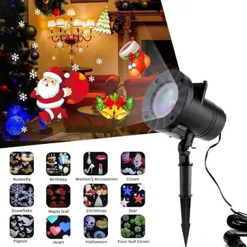 LED Valdymas Balsu Scenos Šviesos Visą Snaigės Projektoriaus Šviesos su 12 Skaidrių Lauko Kalėdų Vestuvių Kraštovaizdžio Vejos