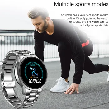 LIGE Plieno Diržas Smart Watch Vyrų Širdies ritmas, Kraujo Spaudimas Fitness Tracker Pedometer Daugiafunkcį Sporto Vandeniui Smartwatch