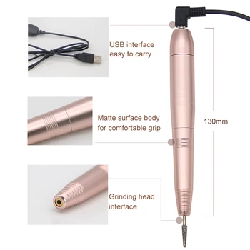 LKE komplektas Elektrinis Manikiūro Nešiojamas USB sąsaja elektros nagų polisher 26000 greičio didelio efektyvumo Nagų gręžimo Įrankis