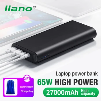 LLANO Galia Banko 27000mAh QC3.0 PD Greitai Nešiojamojo kompiuterio Kroviklis 65W Powerbank USB/Tipas-C Poverbank Greitas Nešiojamų Išorės Mobiliojo Baterija