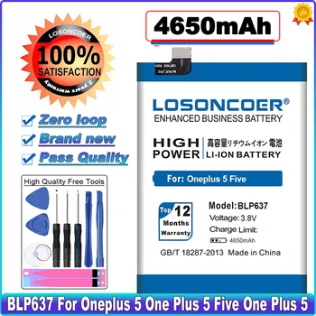 LOSONCOER 4650mAh BLP637 Baterija Oneplus 5 Vienas Plius 5 Vienas Plius 5 Didelės Talpos Telefono Bateriją~Sandėlyje