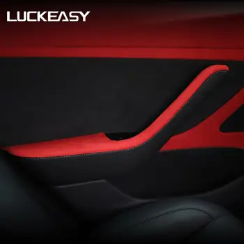 LUCKEASY Automobilio Salono pleistras Tesla model 3 ir Tesla Model Y 2017-2020 Durų Krašto, savo ruožtu, kailio Plėvelę, Anti-purvo Apsauginiai Lipdukai