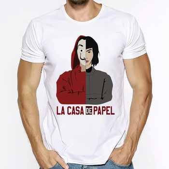 La Casa De Papel T-shirt Moterims, Namai Pagaminti iš Popieriaus, T-marškinėliai Vyrams, Juokinga Dizaino Pinigų Animacinių filmų Tees Viršūnes Moterų Marškinėliai Hip-Hop
