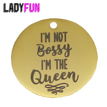 Ladyfun Pritaikoma aš nesu Bossy aš esu Karalienė Pakabukas Žavesio Raundo Diską 25mm Karalienė, Princesė Pakabukai, Skirta Žmona, Mama, Mergina Dovanos