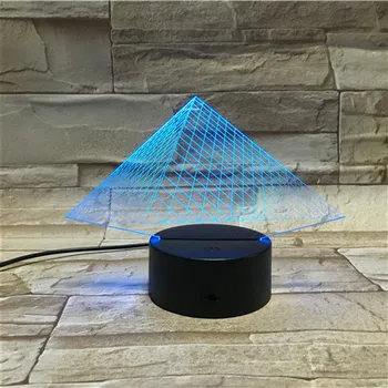 Laikrodis Base 3D Spalvinga Įkrovimo Piramidės Modelis Naktį LED Šviesos LED Nuotaika Lempa, Vaikų Žaislus ar Dovanas Biuras Šviesos
