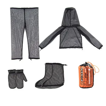Lauko Anti-uodų 4 1 drabužiai kostiumas striukė&kelnės& Pirštines& Batai apima uodai apsaugos sistemos uodų apsauga