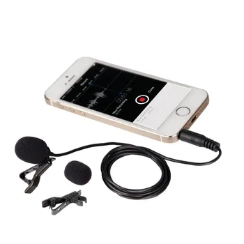Lavalier Atvartas Mikrofonas LVM3 Mic su Klipą & Priekinio stiklo apsauginės ausinės skirtos iPhone, iPad DSLR Fotoaparatas Įrašo 