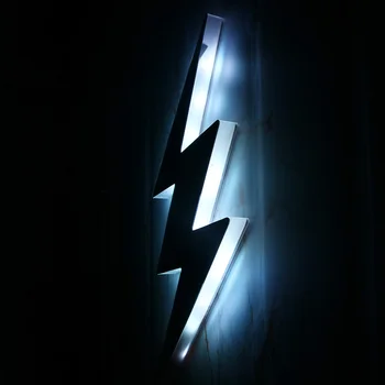 Lightning Bolt Dekoratyvinės Sienų Meno Veidrodis Su LED apšvietimo Šiuolaikinio Žaibo Ženklas Akrilo Veidrodis Už Kambarį