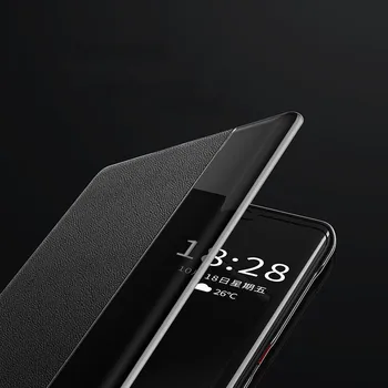 Luxury Smart View Odos Flip Case For Huawei Mate 40 Pro Plus Mate40 40pro Mate40pro 5G Pasaulio Versija Magnetinio Telefono Dangtelį
