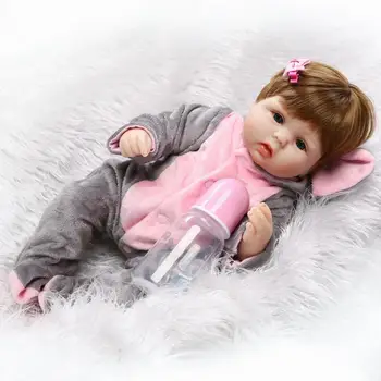 Lėlė Baby 45CM 17inch NPK Lėlės Bebe Reborn Lėles Mergina Tikroviška Silikono Lėlės Reborn Mados Naujai Atgimsta Kūdikiams mergina dovana