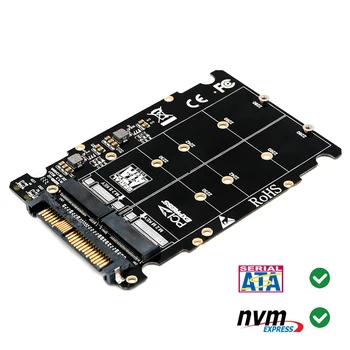 M. 2 SSD U. 2 Adapteris 2in1 M. 2 NVMe ir SATA-Autobusų NGFF SSD su PCI-e U. 2 SFF-8639 Adapter PCIe M2 Konverteris, skirtas Staliniams Kompiuteriams