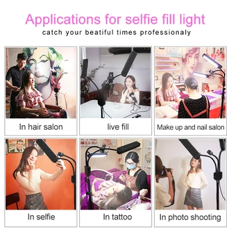 MAMEN Selfie Žiedas Šviesos diodų (LED šviesos srautą galima reguliuoti Fotografija Apšvietimo Studija 