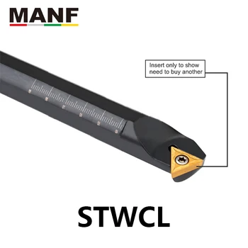 MANF CNC Tekinimo Įrankiai 12mm S12M-STWCR11 Nuobodu Baras Toolholders Vidaus Tekinimo Pjovikliai, Metalo Staklės, Žirklės TCMT Įdėklai