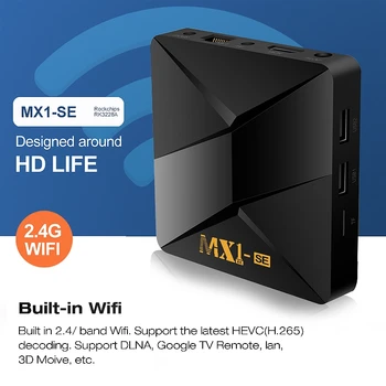 MX1-SE TV Box RK3228A Android 9.0 Tinklo Grotuvas 2GB+8GB 2.4 G Wifi Quad Core 4K HD TV Media Player(ES Kištukas)