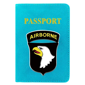 Mados 101st Airborne Division Spausdinimo Moterys Vyrai Pasas, Padengti Oda Kelionės ID Kredito Kortelės Turėtojas Kišenėje Piniginės Krepšiai
