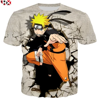 Mados Anime Naruto Kakashi Marškinėliai Vyrams/Moterims Juokinga Naruto 3D Spausdinimo Trumpas rankovės marškinėliai Atsitiktinis Streetwear Viršūnes HX921