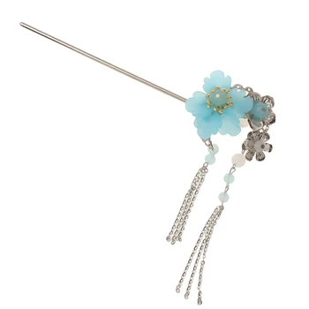 MagiDeal Derliaus Gėlių Senovės Kinų Plaukų Stick Pin Kutas Granules Cosplay