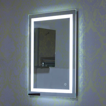 Makiažas Smart Veidrodis Sienos montuojamas LED Pritemdomi Vonios Veidrodžiai Anti-rūko Funkcija, Vonios kambarys Su Palieskite Mygtuką Balta/Šiltai 80*60CM HWC