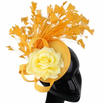 Marron Naujas Mados Apdangalai, Gėlių Vestuvių Gėlių Fascinator Elegantiška Moteris Vinjetė Su Plaukų Segtuku Šalis, Plaukų Aksesuarai