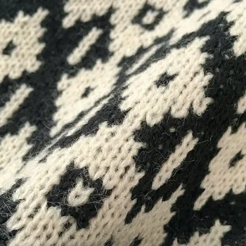 Marškinėliai Moteriški Streetwear Geometrinis Megztinis V-Kaklo Moksleivių Harajuku Derliaus Mezgimo Tamprumo Madinga Chic Mados Nauja