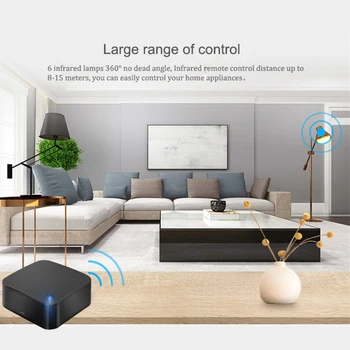 Mažiausias Min WiFi Smart infraraudonųjų SPINDULIŲ Nuotolinio valdymo pultelis Smart Home Suderinamas su TV, DVD AUD AC Veikia su TuyaSmart Amz Alexa 