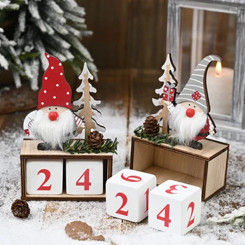 Medinių Kalėdų Advento Kalendorių Linksmų Kalėdų Dekoratyvinis Santa Claus Lėles, Papuošalus, Namų Kalėdos Naujųjų Metų Dovanos