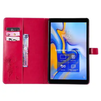 Mergina Katė Reljefinis Spausdinimas Case For Samsung Galaxy Tab 10,5 2018 SM-T590 T595 stovi dangtelis, skirtas 