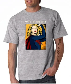 Mes Galime Tai Padaryti Supergirl Marškinėliai Trumpomis Rankovėmis Medvilnės