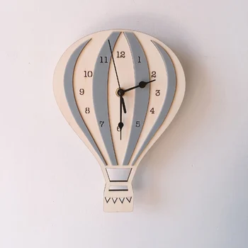 Mielas Sieninis Laikrodis Vaikams Dovanas Šiaurės stiliaus Vaikams, Cartoon Karšto Oro Baliono Laikrodis garso Išjungimo Laikrodis Kambaryje Namų Dekoracijos