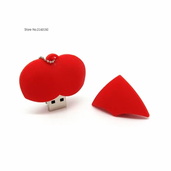 Mielas USB Flash Drive Raudonas širdies 4GB/8GB/16GB/32GB Pen Drive Flash Kortelių PenDrive U disko Dovana, meile, Valentino Dovana