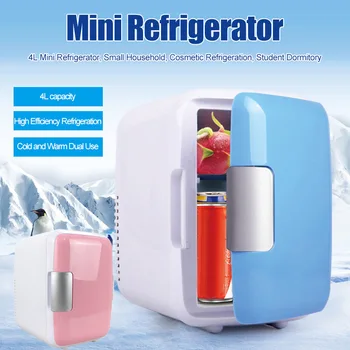 Mini 4L Šaldytuvas Makiažas Šaldytuvai Dual-Naudoti Namuose Kambarys, Automobilių Mažas šaldytuvas LB88