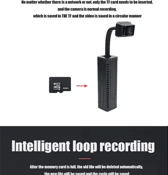 Mini Kamera, Wifi Realaus laiko Stebėjimo 1080P HD IP vaizdo Kamera AI Žmogaus Aptikimo Linijos Įrašymo Mikro Kamera, vaizdo Kameros