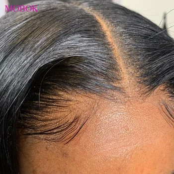 Mobok Tiesiai Priekinės Perukas 360 Nėriniai Priekiniai Perukas Brazilijos 13x4 Žmogaus Plaukų Nėriniai Priekiniai Perukai Remy Tiesiai Žmogaus Plaukų Perukai preplucked