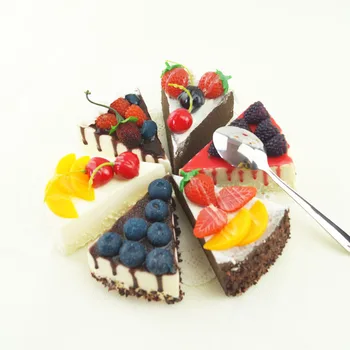 Modeliavimo Trikampiai Grietinėlės Vaisių Pyragas Dirbtinis Tikroviška Netikrą Mažas Pyragas Modelis Maisto Pyragas Virtuvės Fotografijos Apdailos Rekvizitai