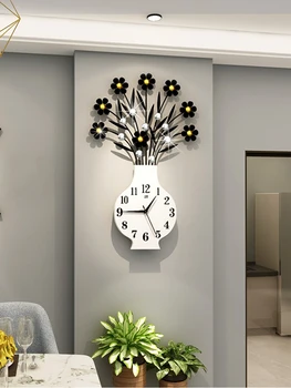 Modernus Dizainas, Gėlių Sieninis Laikrodis Meno Kambarį Kūrybos Sieniniai Laikrodžiai, Aukso Metalo Lakštų Apdaila Reloj Sumalti Namų Dekoro AF50WC