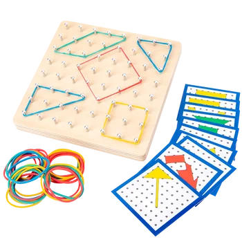 Montessori Mediniai Matematikos Manipuliavimo Medžiagos Masyvo Blokuoti Geo Valdybos Grafinę Švietimo Žaislai su 24Pcs Modelio Korteles