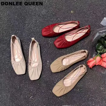 Moterims, Batai Moterims, Butai, Baleto Bateliai Slydimo Dėl laikino Darbo Ballerina Minkštas Moccasin Seklių Plisuotos Butas Batų zapatos de mujer 2019