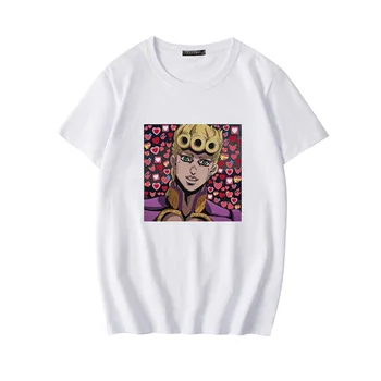 Moteris Animacinių filmų Atspausdintas T-shirt Atsitiktinis Hip-Hop Moterų Viršūnių Tee Japonija Harajuku Anime JoJo Keistų Nuotykių Juokingi marškinėliai