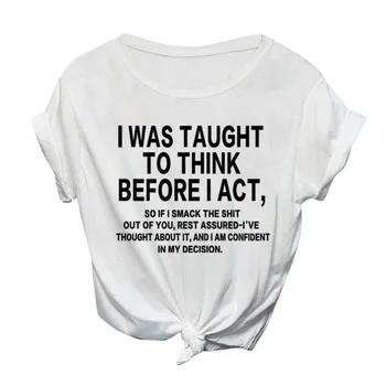 Moterų Apvalios Kaklo trumpomis Rankovėmis Laišką, Print T-Shirt Mados Atsitiktinis Laukinių Medvilnės Komforto Laiško Spausdinimo trumpomis Rankovėmis T-Shirt F04*