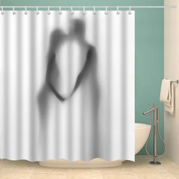Moterų Šešėlis dušo užuolaidos 3d Vonia Vieną Spausdinimo Vandeniui Mildewproof Vonios Dekoro didelis 180x200cm Seksuali Mergina Portretas