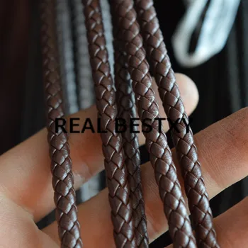 NEKILNOJAMOJO XY 5m/daug 5mm rudas apvalus pintas odinis virvę papuošalai apyrankės papuošalai išvados tinklelio odos dirželiai rudos spalvos